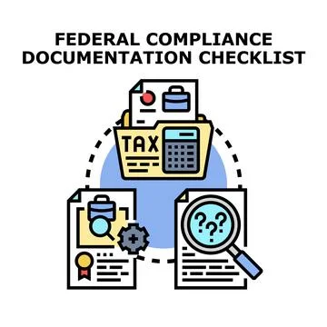 Federal compliance documentation checklist concept vector Stock Illustration
