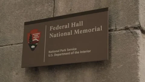 Federal Hall Sign Stock Footage 8931791