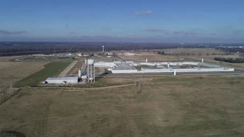 Federal Penitentiary Kentucky Drone Aerial View Stock Footage