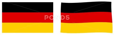 Federal Republic of Germany flag. Simple and slightly waving version. Stock Illustration
