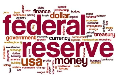Federal reserve word cloud Stock Illustration