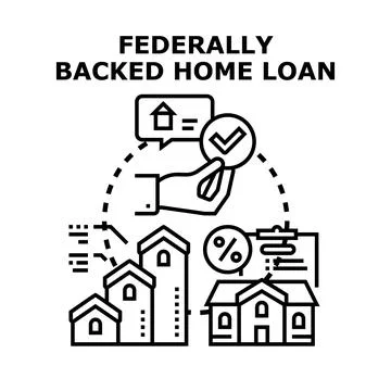 Federally backed home loan concept illustration scheme Ilustración de archivo