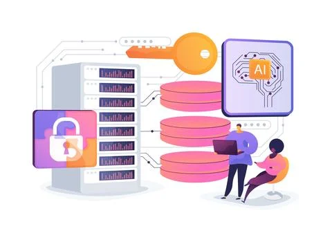 Federated Learning for Data Privacy abstract concept vector illustration. 스톡 일러스트