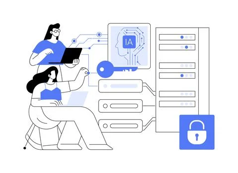 Federated Learning for Data Privacy abstract concept vector illustration. Stock Illustration