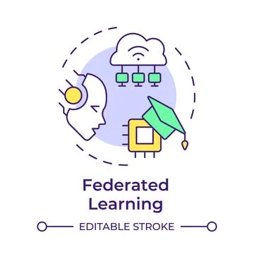 Federated learning multi color concept icon 스톡 일러스트