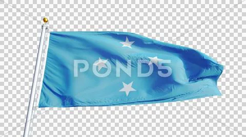 Federated States of Micronesia flag, close up, isolated with alpha channel Stock Photos