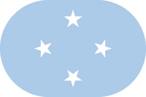 Federated States of Micronesia flag in flat oval design Stock Illustration