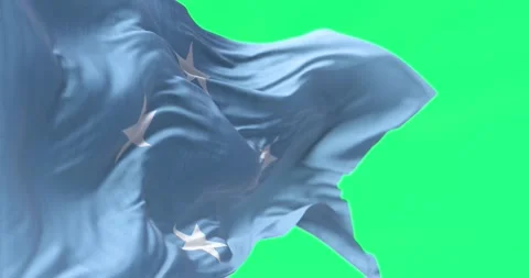 Federated states of Micronesia flag waving isolated on green background Stock-Footage 268468595