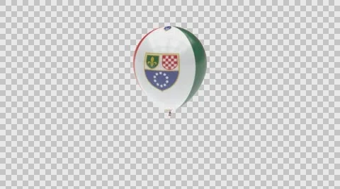 Federation BiH flag textured balloon rotating Alpha Video stock 61402692