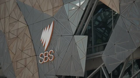 Federation Square Melbourne, Australia. CLOSE UP SHOT of the modern Stock Footage 104428587