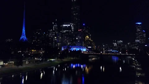 Federation square at night Video stock 88980505