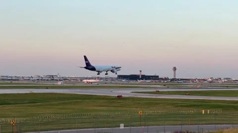 FedEx Cargo Plane Landing Stock Footage 247329178