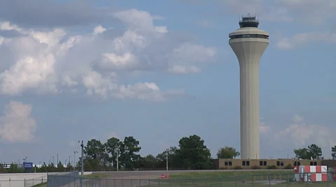 FEDEX DC-10 CARGO AIRCRAFT TAXIS PAST TOWER Stock Footage 37147919