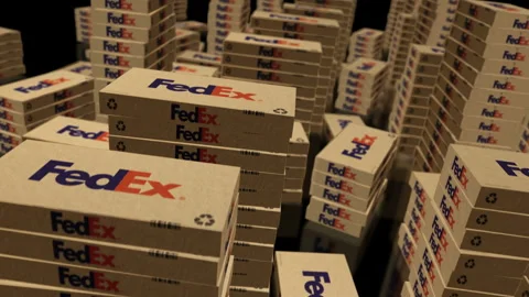 Fedex delivery box pack loop Stock Footage 268692506