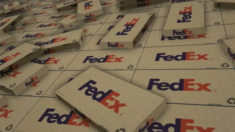 Fedex delivery box pack production loopable seamless Stock Footage 268262003