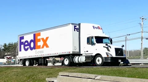 Fedex Freight Mail Truck Highway Traffi Stock Video Pond5