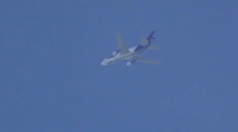 Fedex heavy cargo jet in flight Stock Footage 50070802