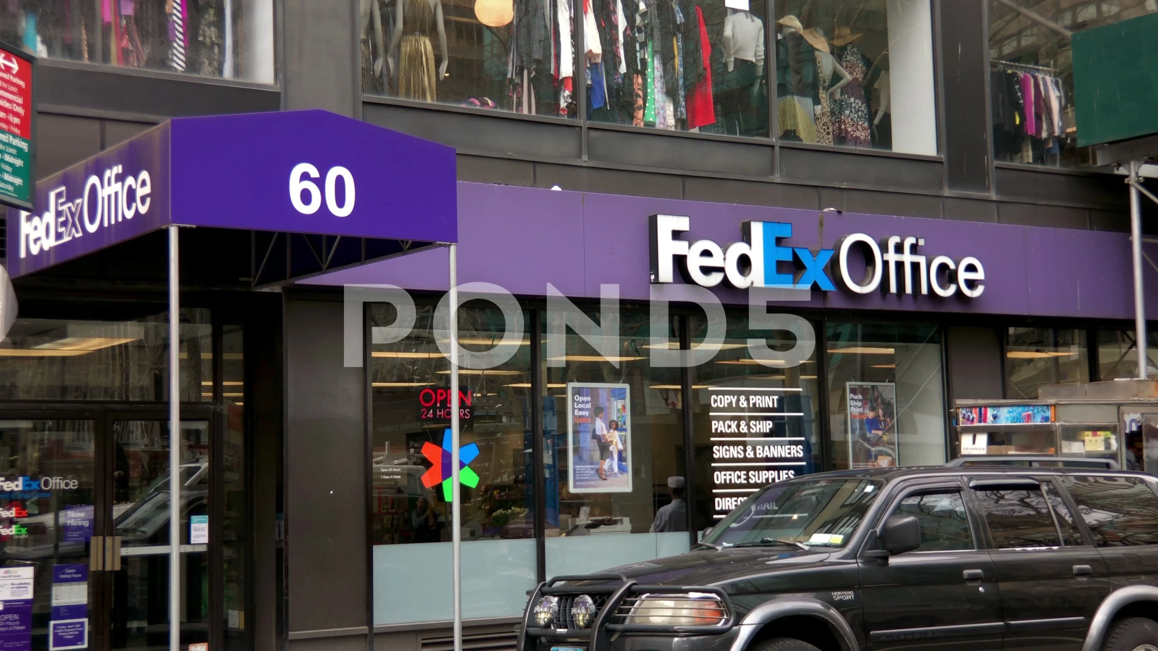 FEDEX Office exteriors in NYC (3 Shots) | Stock Video | Pond5