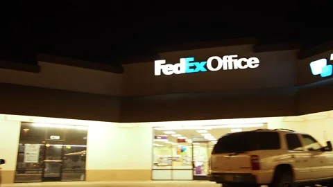 Fedex Office at night Stock Footage 170726162