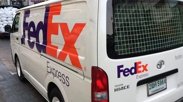 FedEx van in Bangkok Stock Footage 85650725