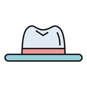Fedora hat accessory flat vector icon design Stock Illustration