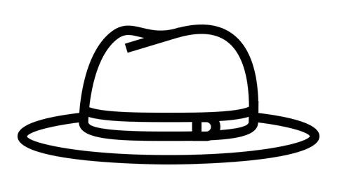 Fedora hat cap line icon animation Stock Footage 224417535