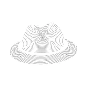 Fedora hat line icon. Stock Illustration