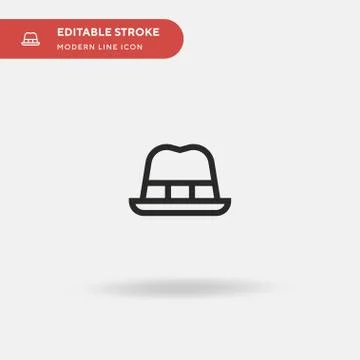 Fedora Hat Simple vector icon. Illustration symbol design template for web mo Stock Illustration