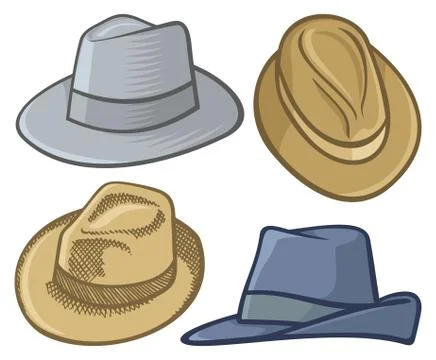 Fedora hats Stock Illustration