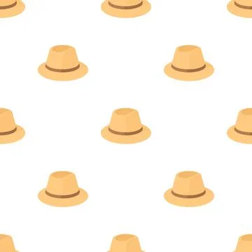 Fedora pattern seamless vector Stock Illustration