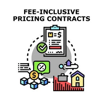 Fee inclusive pricing agreement contract concept Stock-Illustration