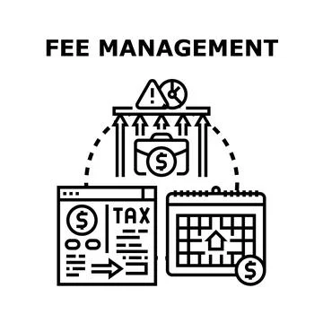 Fee management system with financial planning and tax schedule Stock Illustration