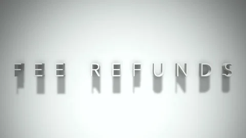 Fee refunds 3D title animation with shadows on a white background Video stock 297274635