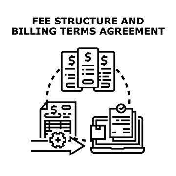 Fee structure and billing terms agreement concept イラスト素材