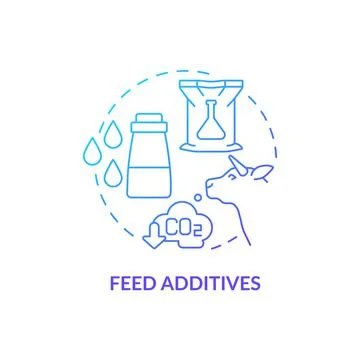Feed additives blue gradient concept icon Stock-Illustration