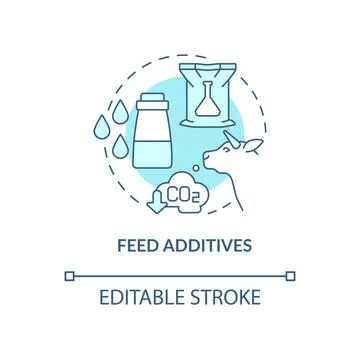 Feed additives turquoise concept icon Stock-Illustration