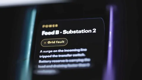 Feed B Substation 2 displays grid fault notice Stock Photos