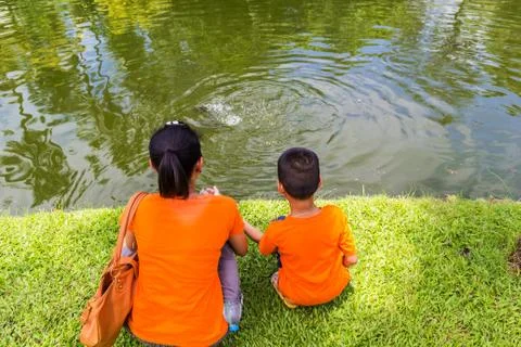 Feed a fish Stock Photos