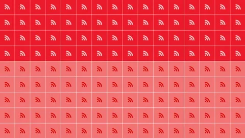 Feed icons pattern on network background Stock Footage 166139096