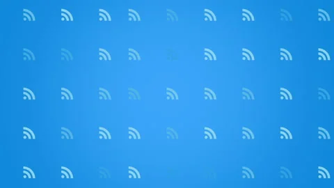 Feed icons pattern on network background Stock Footage 169579855