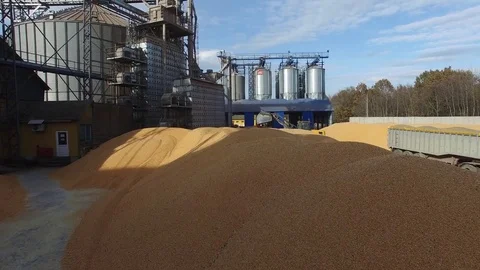 Feed mill, aerial, 4K Stock Footage 74227785