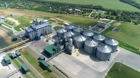 Feed Mill. Compound feed plant. Video stock 93403167