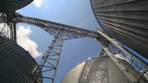 Feed Mill. Compound feed plant. Stock Footage 93420671