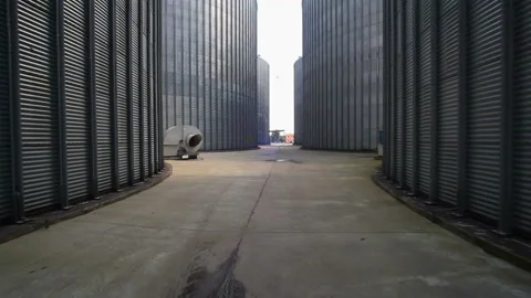 Feed Mill. Compound feed plant. Factory for the production of mixed fodders. Video stock 93420829