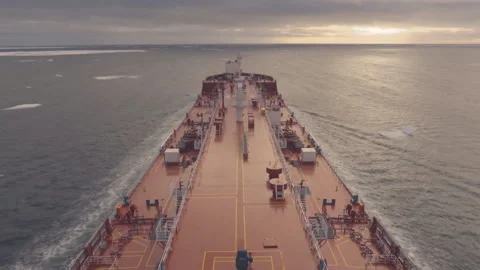 Feed of a ship sailing in the Arctic. Landscape of the Arctic from the deck of Stock Footage 136562067