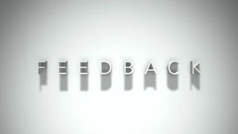 Feedback 3D title animation with shadows on a white background Stock Footage 296000661