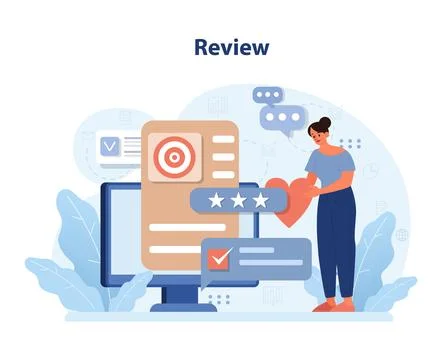 Feedback and evaluation illustrated. Flat vector illustration Stock Illustration