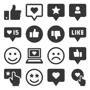 Feedback and Like Icons Set. Vector 库存插图