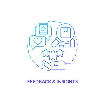 Feedback and insights blue gradient concept icon Illustrazione stock
