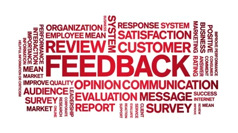 Feedback animated word cloud,tag animation kinetic typography seamless loop. Stock Footage 235004716